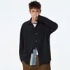 Camisa Masculina Nasa Sem Ferro Manga Longa Gola Lapela Casual Solta Tendência Outono Fina Nova Camisa Jaqueta 2025