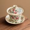 Fábrica Ru Kiln Pastel Nine Peach - Juego de té de cerámica china antiescaldamiento de alta calidad, tazón de té Kung Fu