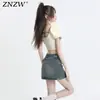Saia Jeans Versátil Vintage para Mulheres, Tendência de Verão Novo Design, Justa ao Corpo Cintura Alta Emagrecedora Curta em Linha A
