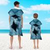 2025 Poncho Pai e Filho Adulto e Criança Toalha de Banho Capa com Capuz Secagem Rápida Absorvente Toalha de Natação Viagem Praia