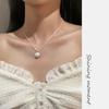 Collar de perlas barrocas con botón en plata de ley S925, elegante, moderno y de lujo, con cadena para clavícula Y00456
