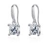 Pendientes de clip de cuatro garras con imitación de moissanita de Amazon, pendientes femeninos de estilo socialité con temperamento francés.