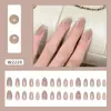 Uñas prefabricadas hechas a mano en un color albaricoque lechoso transparente, color sólido simple con efecto ojo de gato, estilo ins europeo y americano moderno, desmontables y portátiles, 30 piezas