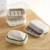 Caja de Jabón de Doble Capa Portátil para el Hogar Suministros para Baño Estudiante Dormitorio Drenaje Caja de Jabón Portátil Sin Taladrar