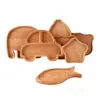 Explosiones de Amazon vajilla creativa con forma de hoja de madera maciza irregular para niños se puede configurar l-hecha