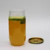 Latas redondas para bebidas de 330ml, garrafas dispensadoras de bebidas frias e bebidas de frutas, latas plásticas transparentes, personalização de atacado de fábrica