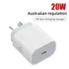 Cargador Rápido Transfronterizo Estándar Australiano Pd20W Adecuado para Teléfono Móvil Apple iPhone 14 15 Cabezal de Carga Tipo-C