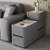 Armário Lateral Moderno Simples, Mesa Lateral de Sofá, Sala de Estar de Apartamento Pequeno, Mesa de Centro de Ardósia, Mesa Multifuncional para Canto de Chá, Armário Lateral de Sofá
