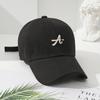 Casal Curvo Eave Baseball Cap Crianças Bordado Uma Carta Soft Top Cap Campus Casual All-match Face Mostrando Boné