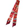 Bufanda Larga Estrecha de Seda Sarga Bufanda Diagonal Francesa Cinta para la Cabeza Embalaje Transfronterizo Bufanda Decorativa Venta al por Mayor Transfronteriza Mujeres
