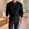 Suéter de Cremallera de Moda Estilo Coreano para Hombre Solapa Estilo Coreano Casual de Moda Manga Larga Color Sólido Suéter Top Chaqueta de Moda