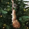 Piña de Encaje de Cisne Peluche Ardilla Artificial Decoraciones para Árbol de Navidad Colgantes Festivos Adornos Arreglo Colgantes