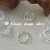Anel de Prata S925 Esterlina com Design Nicho Estilo Ins Coreano, Cruz de Camada Dupla, Estilo Empilhável Simples e Elegante