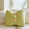 Almofada decorativa estilo Ins, coração feminino, verde, para sofá de sala, encosto, suporte lombar, fronha, almofada decorativa para bay window