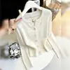 Cardigan de Punto Delgado de Moda con Temperamento Suave para Mujer 2026 Nuevo Principios de Otoño Nicho Versátil Impresionante Top Base