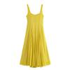 Venta al por mayor 2025 Primavera Nuevo Estilo Europeo y Americano Vestido Midi para Mujer de Largo Medio con Tirantes Anchos 8150