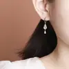 Pendientes de Clip para Oreja Yuebao Jewelry Jade Azul Agua Plata de Ley S925 Perla Redonda Doble Calabaza Fulu Lujo Ligero de Gama Alta