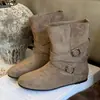 Botines de mujer estilo nuevo 2026, que aumentan la altura, plegables, adelgazantes, versátiles para otoño e invierno, botas de media pantorrilla, look adelgazante de otoño