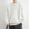 Suéter casual de punto liso para hombre, de manga larga, versátil, para primavera, cuello redondo, prenda básica, suave y cómodo