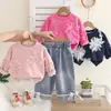 Conjunto de Ropa de Otoño para Niñas 2026 Nueva Moda Ropa de Primavera y Otoño para Niños, Conjunto de Dos Piezas Sudadera Floral de Otoño para Bebé Niña