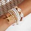 Pulseira de Contas Coloridas Estilo Boêmio de Férias na Praia Transfronteiriça Pulseira com Pingente de Resina de Estrela do Mar Estilo Oceano de Verão