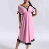 2026 Primavera/Verão Novo Pijama Feminino Exportação Feminino Plus Size Modal Stretch Camisola Longa com Acabamento em Renda