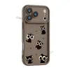 Funda de teléfono minimalista popular y linda de dibujos animados de gato negro de ojos grandes TK 18pro, funda suave escalonada de cobertura total para iPhone 17