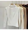Camiseta Térmica Base Gola Alta Meia Espessa para Mulheres, Outono e Inverno 2026 Estilosa Quente Roupa Íntima Camiseta de Manga Longa Top para Estudante