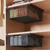 Caja de almacenamiento para calcetines, organizador de ropa interior, caja de almacenamiento tipo canasta extraíble, herramienta de almacenamiento por capas para armario estilo cajón colgante
