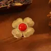 Anillo Retro de Acero de Titanio con Forma de Flor Colorida Europeo y Americano para Mujer, Chapado en Oro, No se Desvanece, Joyería de Anillo con Diseño Abierto Exagerado