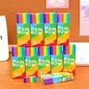 Borracha gradiente arco-íris para alunos do ensino fundamental, borracha colorida de alta qualidade, baixo desprendimento de pó, apaga limpo, borracha fatiada