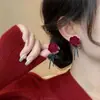 Brincos de Miçangas com Laço Vermelho para Outono e Inverno para Mulheres, Brincos de Alta Qualidade, Novos Brincos Vermelhos Estilo Chinês 2025