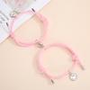 Nueva pulsera de pareja con carita sonriente atractiva con imán, un par de pulseras tejidas a mano para hombre y mujer, joyería al por mayor, exclusiva transfronteriza