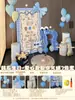 Estilo Ins Coreano Decoración de Primer Cumpleaños Decoración de Escena Pared de Fondo Versión Familiar Niño y Niña Fiesta de Bebé Tablero KT