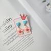 Pendientes infantiles de moda linda estilo coreano, pendientes de resina para niños con forma de flor de cinco pétalos, clip para la oreja sin perforación, pendientes de princesa, pendientes colgantes