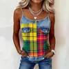 Moda Femenina para Exportación, Nuevo Top sin Mangas a Cuadros Casual de Verano, Camisola Pequeña, Vendido en Plataformas Independientes para Comercio Transfronterizo Europeo y Americano