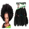 Extensiones de Crochet Africanas para el Cabello Trenza 24 Pulgadas Afro Kinky Marley Braid Banda de Goma Oruga Rasgada a Mano