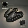 Pantuflas de algodón antideslizantes y anticaídas para personas mayores, talla grande, para uso en interiores en casa, superficie de piel, impermeables, pantuflas de invierno para hombre