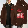 Suéter tipo cárdigan estilo Bts Sudadera con capucha con cremallera Moda urbana con estampado gráfico Mismo estilo Otoño e Invierno Corte holgado