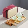 Juego de té Kung Fu portátil para viaje, traje, tetera mini simple, regalo de mano para bienes raíces de negocios, LOGOTIPO