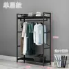 Estante de exhibición para tienda de ropa de hierro forjado de pie combinación tienda estante para ropa de hombre y mujer estante colgante para ropa de niños simple doble capa