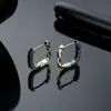 Brincos de Argola Cruzados de Zircônia Transfronteiriços para Homens, Brincos de Argola Lisos, Presilhas de Orelha de Raio, Pingentes de Orelha, Acessórios de Orelha para Mulheres, Amostra de Live do TikTok