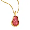 Mengjia Venta Caliente Transfronteriza Collar de Lujo Accesible Acero Inoxidable Chapado en Oro de 18 Quilates Forma de Perla Barroca Imitación Collar con Colgante