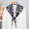 Lenço de Moda Versátil Estilo Coreano Xale de Proteção Solar Lenço Triangular Paisley Primavera e Verão Lenço de Seda Peça de Roupa Feminina Capa Pequena