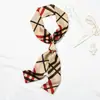 Lenço Feminino chique Coreano Versátil Longo Artístico Retrô Pequeno Lenço Feminino Primavera Outono e Inverno Gravata Estreita Lenço Decorativo
