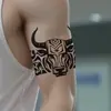 Tatuagem Adesiva Colorida Totem de Touro À Prova d'Água Duradoura Braço Manga Inteira Perna Inteira Estilo Europeu Touro Cabeça Braçadeira de Braço