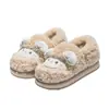 Chinelos femininos de algodão com pele de ovelha, novo modelo de inverno 2026, para casa, interior, forrados com pelúcia, espessos, quentes, com calcanhar fechado, sapatos de algodão para casal para homens