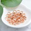 Acessórios de ouro 18K DIY jóias de cobre puro banhado a ouro perfurado anel de seis lados artesanal frisado pulseira colar acessórios
