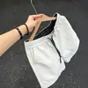 Pantalones cortos a cuadros estilo americano blancos de longitud tres cuartos para hombre, estilo de verano finos, con bloques de color, de secado rápido, adecuados para usar al aire libre, pantalones deportivos de tres cuartos