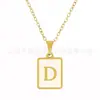 Collar Transfronterizo de Acero Inoxidable 26 Letras Mayúsculas Inglesas para Mujer Titanio Acero Concha Natural Sudamericana Colgante de Joyería 18K